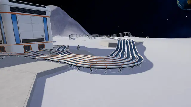 Moon Sweepers screenshot illustrating automate the whole thing